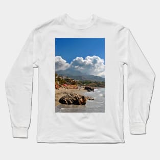 Burriana Beach Nerja Spain Long Sleeve T-Shirt